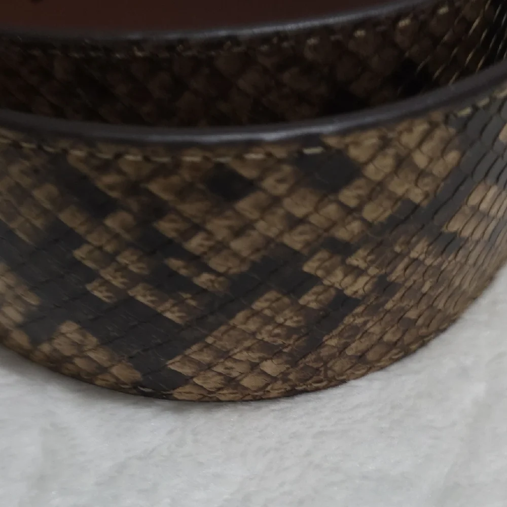 Lauren Ralph Lauren Tan‎ and Black Faux Snakeskin Patterned Belt. M.